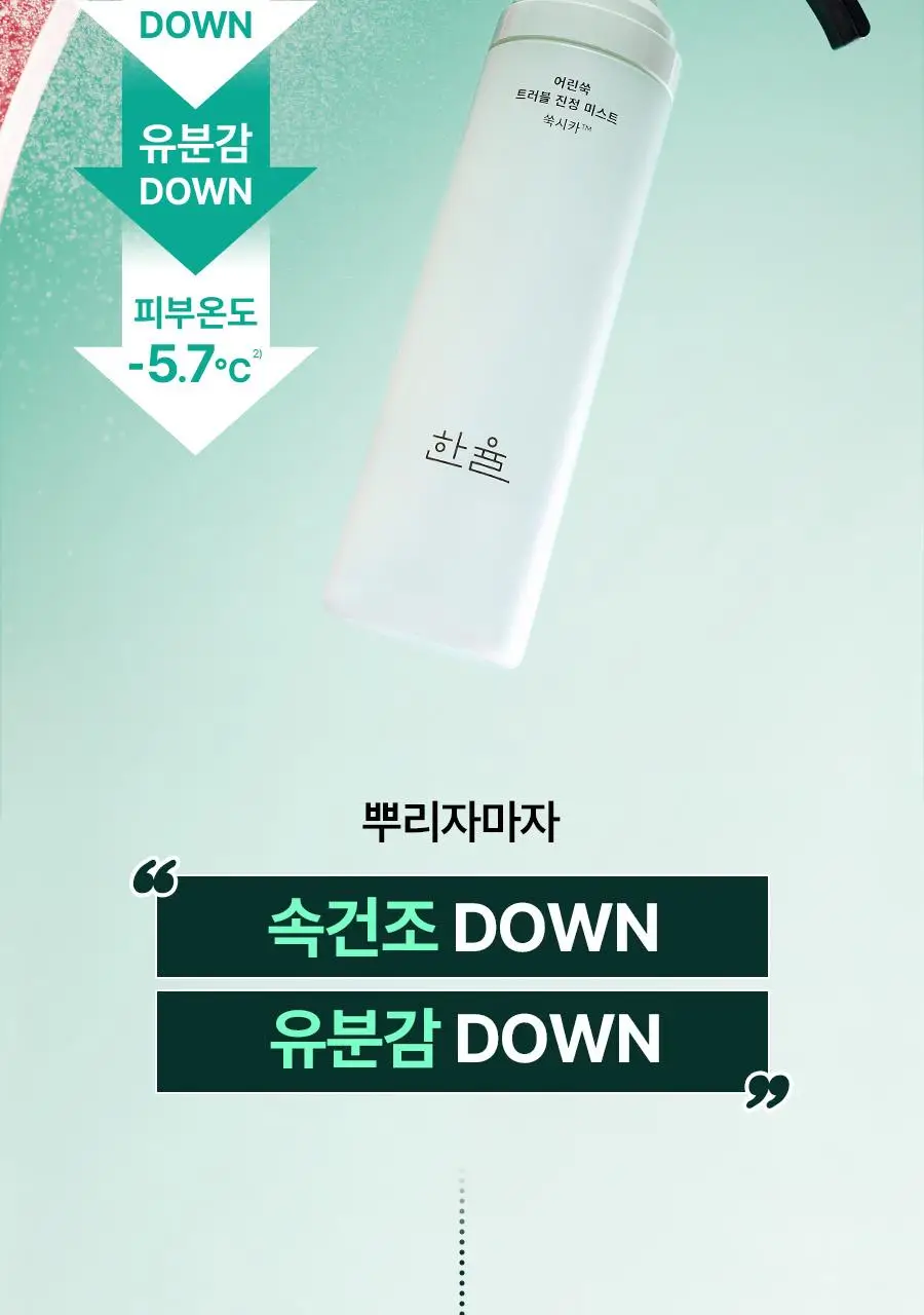 [수부지/안개분사] 한율 어린쑥 트러블 진정 미스트 120ml 리필 기획 (+어린쑥 미스트 120ml 리필) 상세페이지 4
